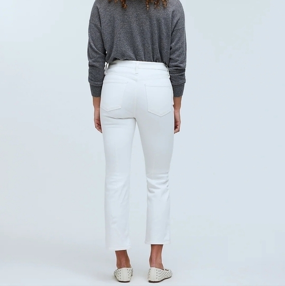 Madewell Petite Kick Out Crop Jeans in Pure White size 26P NWT - Picture 4 of 14